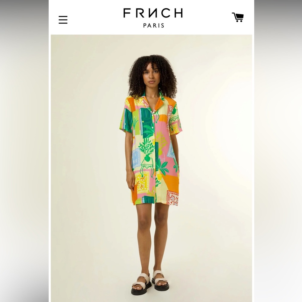 Shirt dress by FRNCH Paris, worn once, in perfect condition.